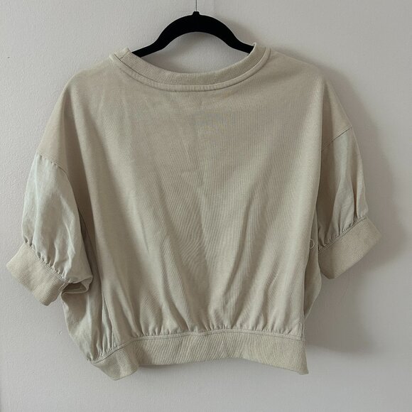 Millibon Cream Cropped Shirt – Women’s Size M Casual Cute 3/4 Sleeve - Picture 5 of 5